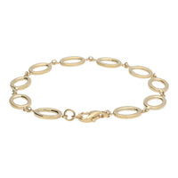 Open Oval 9ct yellow Gold Bracelet - Michael Jones Jeweller