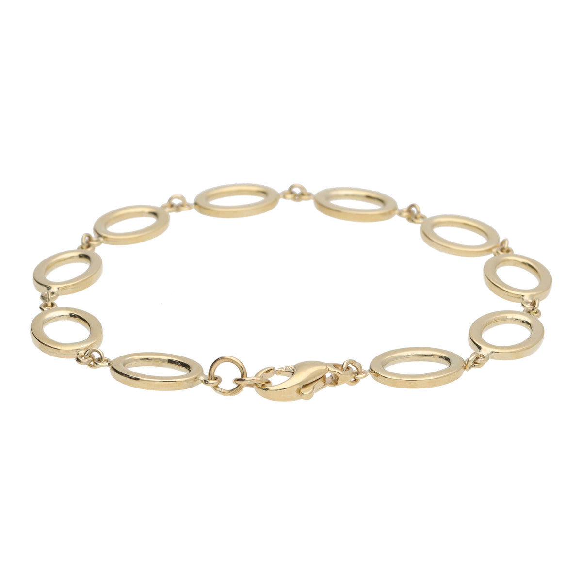 Open Oval 9ct yellow Gold Bracelet - Michael Jones Jeweller