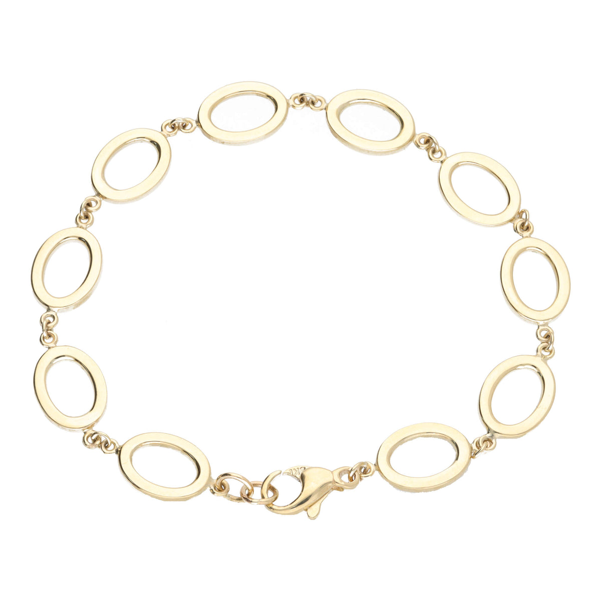 Open Oval 9ct yellow Gold Bracelet - Michael Jones Jeweller