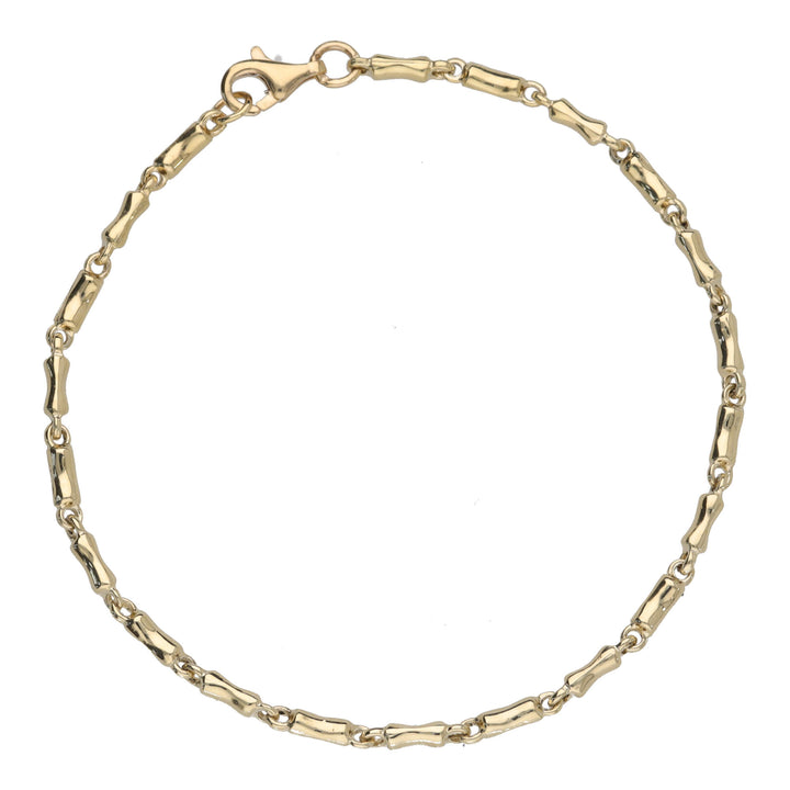 Concave Bar Link 9ct Yellow Gold Bracelet