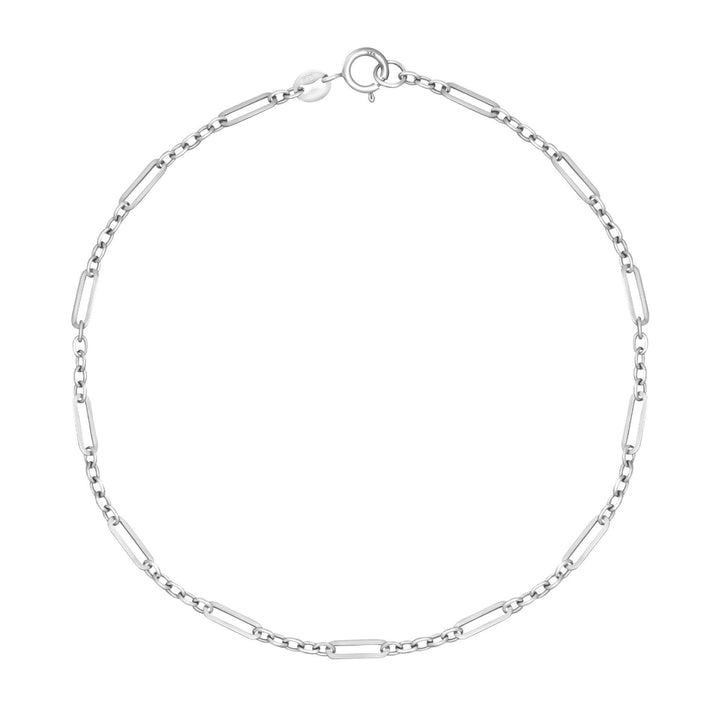 Mixed Length Link 9ct White Gold Bracelet
