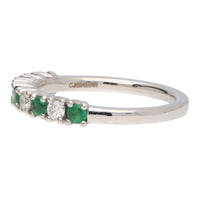 Emerald and Diamond 18ct Yellow Gold Half Eternity Ring - Michael Jones Jeweller