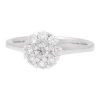 Diamond 0.61ct 18ct White Gold Flower Cluster Ring - Michael Jones Jeweller
