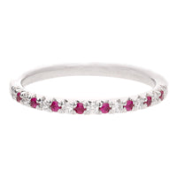 Ruby and Diamond 18ct White Gold Half Eternity Ring (O) - Michael Jones Jeweller