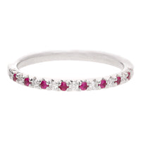 Ruby and Diamond 18ct White Gold Half Eternity Ring (O)
