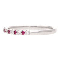 Ruby and Diamond 18ct White Gold Half Eternity Ring (O)