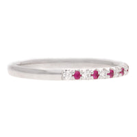 Ruby and Diamond 18ct White Gold Half Eternity Ring (O)