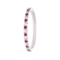 Ruby and Diamond 18ct White Gold Half Eternity Ring (O) - Michael Jones Jeweller