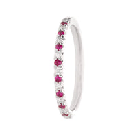 Ruby and Diamond 18ct White Gold Half Eternity Ring (O)
