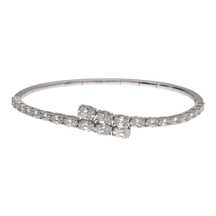 Lab Grown Diamond 4.14ct 18ct White Gold Flexible Bangle