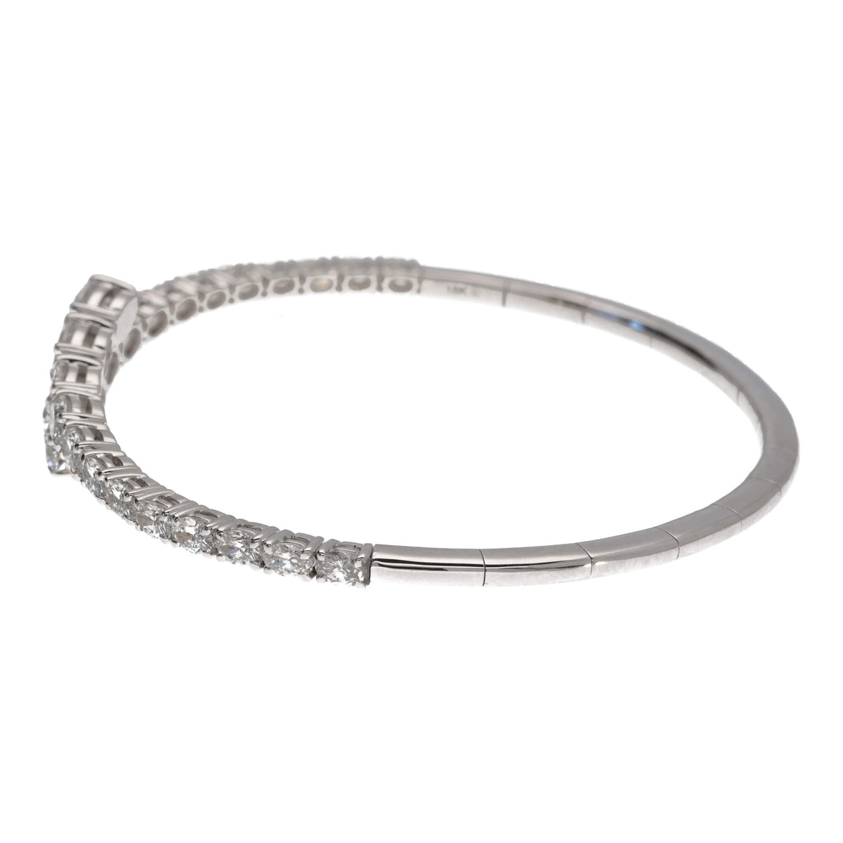 Lab Grown Diamond 4.14ct 18ct White Gold Flexible Bangle - Michael Jones Jeweller