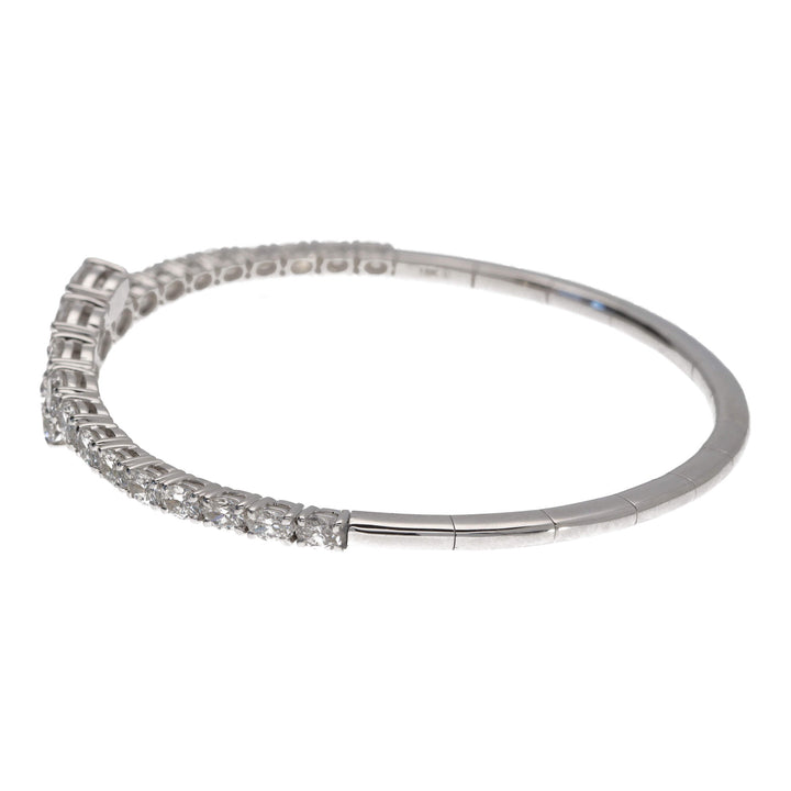 Lab Grown Diamond 4.14ct 18ct White Gold Flexible Bangle