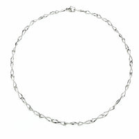 Elongated Infinity Link 9ct White Gold Necklace - Michael Jones Jeweller