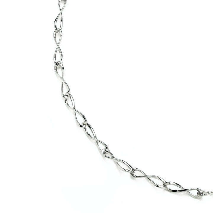 Elongated Infinity Link 9ct White Gold Necklace - Michael Jones Jeweller