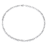 Alternating Size Oval Link 9ct White Gold Necklace - Michael Jones Jeweller