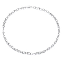 Alternating Size Oval Link 9ct White Gold Necklace - Michael Jones Jeweller