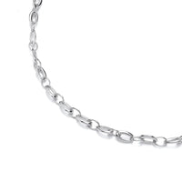 Alternating Size Oval Link 9ct White Gold Necklace - Michael Jones Jeweller