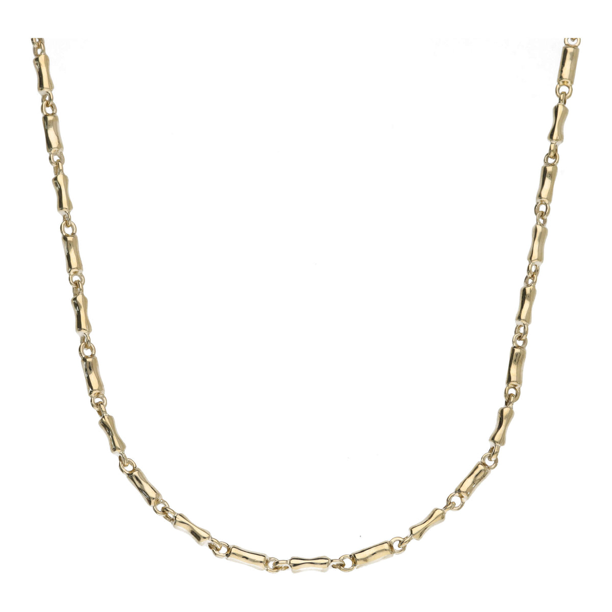 Concave Bar Link 9ct Yellow Gold Necklace - Michael Jones Jeweller
