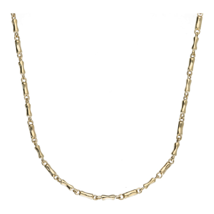 Concave Bar Link 9ct Yellow Gold Necklace