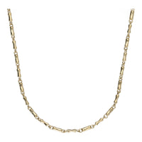 Concave Bar Link 9ct Yellow Gold Necklace