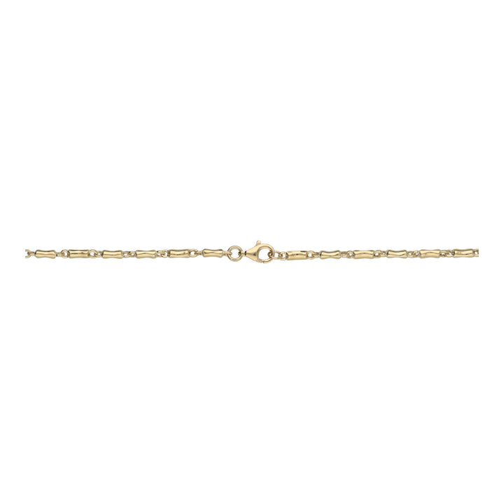 Concave Bar Link 9ct Yellow Gold Necklace