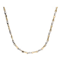 Concave Bar 9ct Yellow and White Gold 45cm Necklace