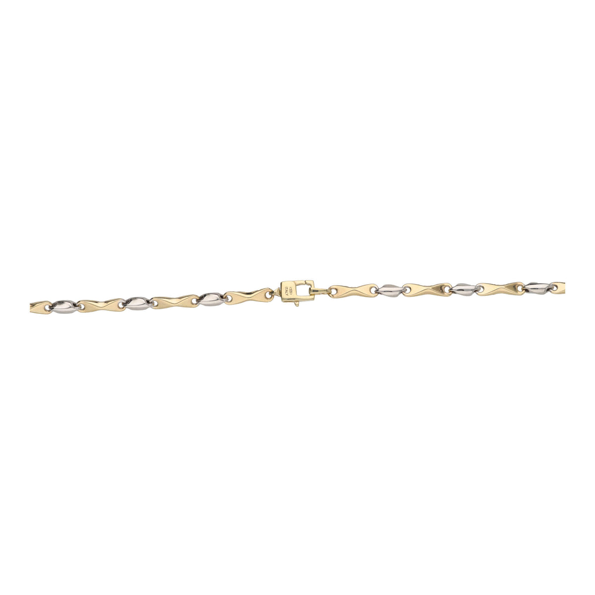 Concave Bar 9ct Yellow and White Gold 45cm Necklace