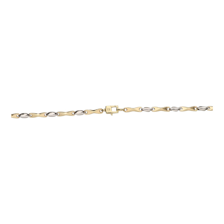 Concave Bar 9ct Yellow and White Gold 45cm Necklace