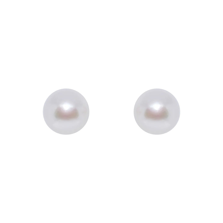White Akoya Pearl 9ct Yellow Gold Stud Earrings