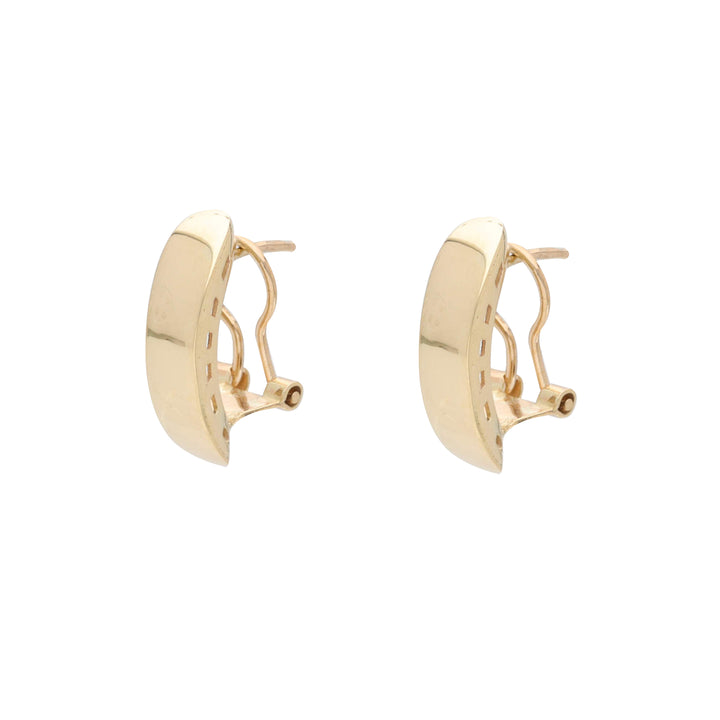 Polished Curved Bar 9ct Yellow Gold Earrings