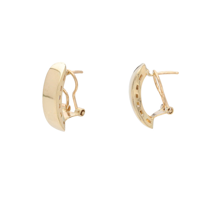 Polished Curved Bar 9ct Yellow Gold Earrings