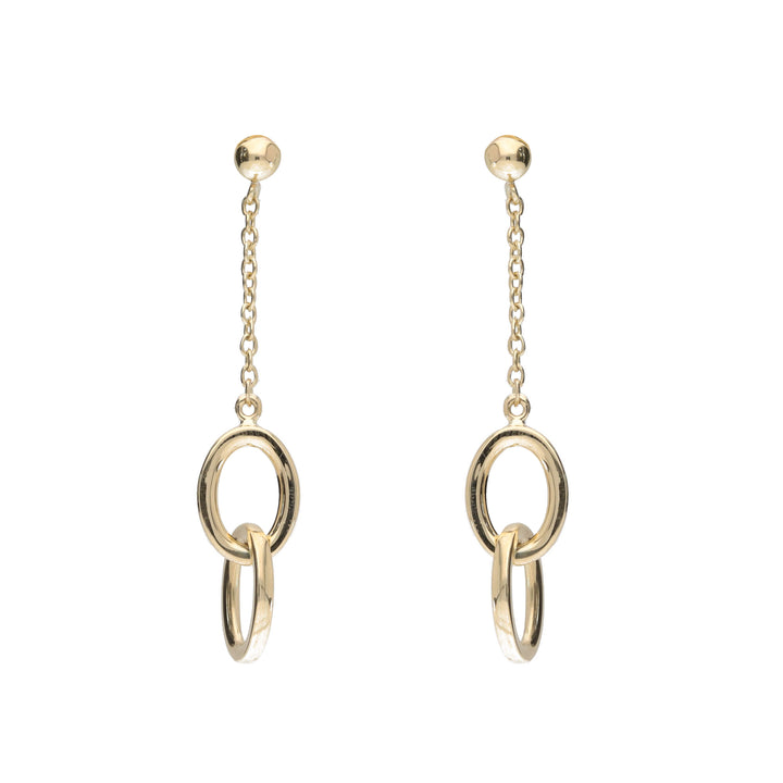 Oval Linked 9ct Yellow GOld Drop Earrings