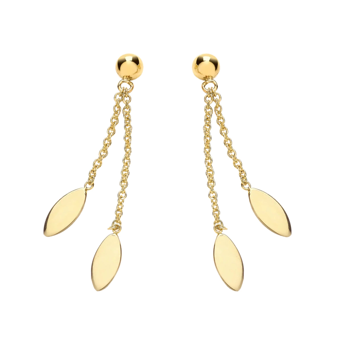 Marquise Chain 9ct Yellow Gold Drop Earrings - Michael Jones Jeweller