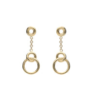 Entwined Circle 9ct Yellow Gold Drop Earrings - Michael Jones Jeweller