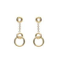 Entwined Circle 9ct Yellow Gold Drop Earrings