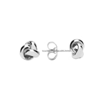 Three Strand Knot 9ct White Gold Stud Earrings