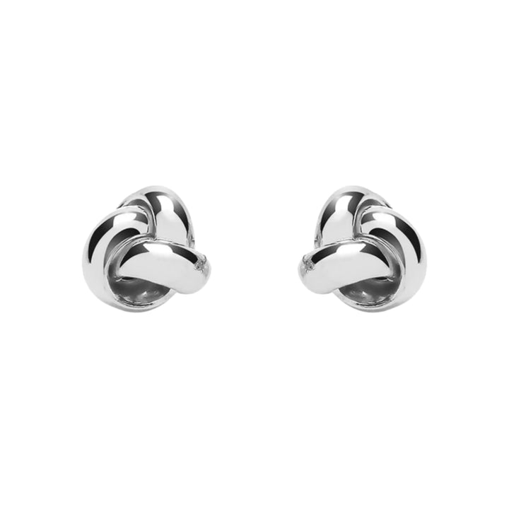 Three Strand Knot 9ct White Gold Stud Earrings