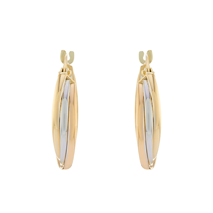 Triple Strand 9ct Gold Hoop Earrings