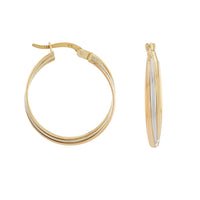 Triple Strand 9ct Gold Hoop Earrings
