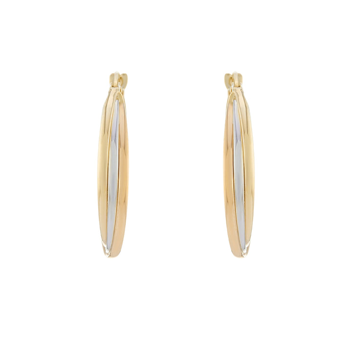 Triple Strand 9ct Gold Hoop Earrings