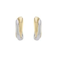 Two Colour 9ct Yellow and White Gold Hoop Earrings