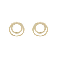 Double Circle 9ct Yellow gold Stud Earrings
