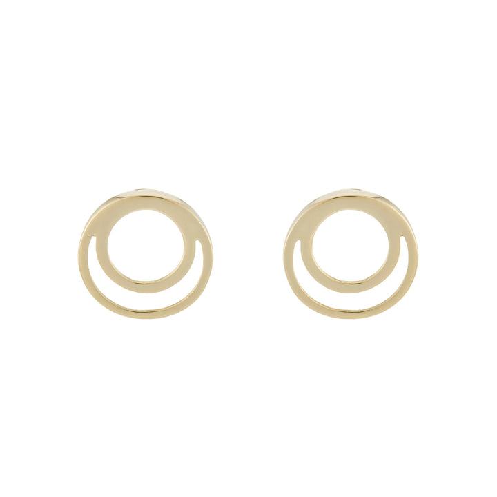 Double Circle 9ct Yellow gold Stud Earrings