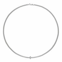 Flex'it Prima 18ct White Gold 0.18ct Diamond Set Necklace 43cm - Michael Jones Jeweller