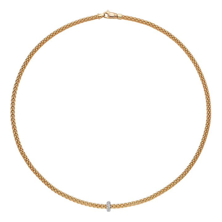 Flex'it Prima 18ct Yellow and White Gold 0.18ct Diamond Set Necklace 43cm