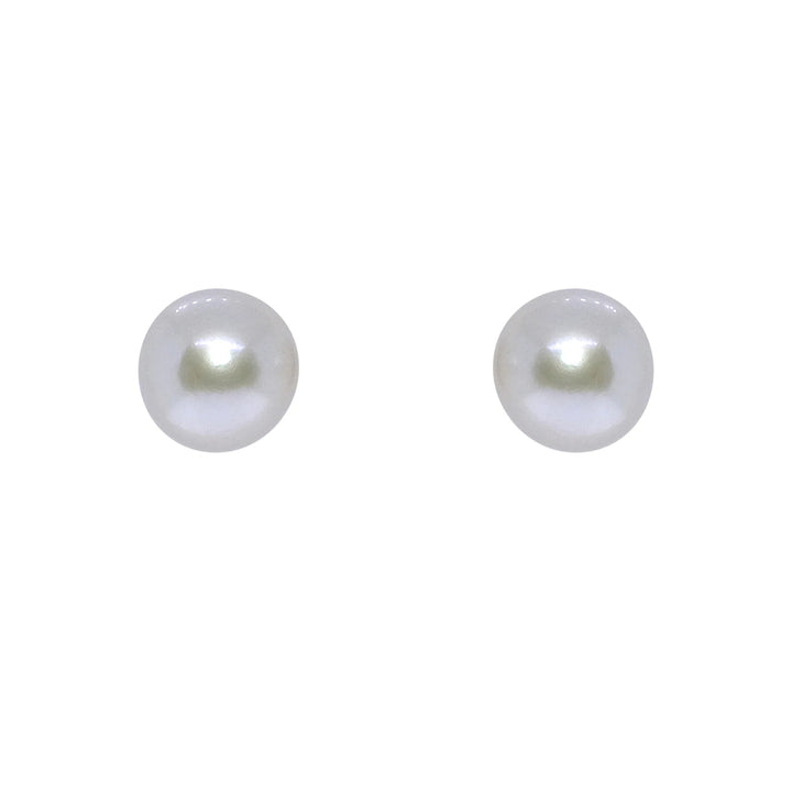 White Freshwater Pearl 9ct Yellow Gold Stud Earrings