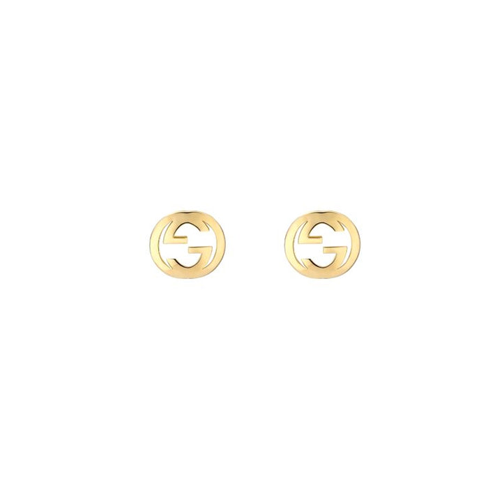 Gucci Jewellery Interlocking 18ct Yellow Gold Stud Earrings