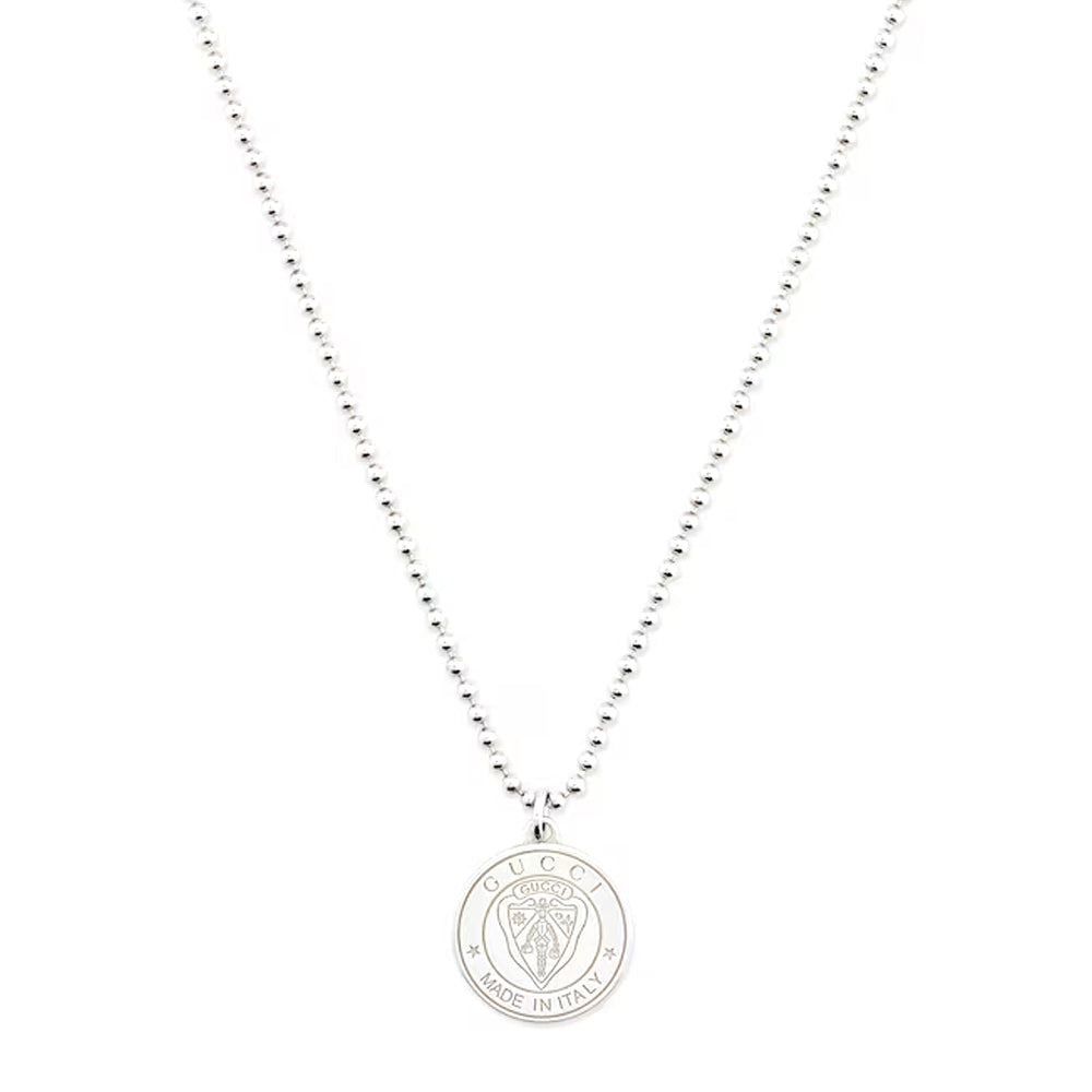 Gucci Jewellery Crest Silver Pendant Necklace - Michael Jones Jeweller