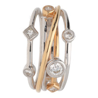 Diamond Multi-Strand 18ct Rose and White Gold Ring - Michael Jones Jeweller
