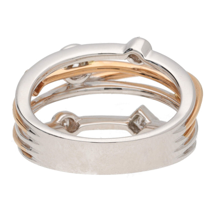 Diamond Multi-Strand 18ct Rose and White Gold Ring - Michael Jones Jeweller